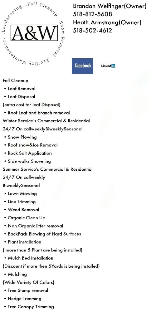 Top-rated lawn care service in Hudson Falls, NY - A&W Landscaping and Snow Removal