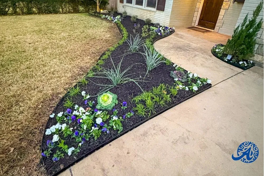 Custom residential landscaping for year-round maintenance in Fort Worth, TX by Azul Concrete Works