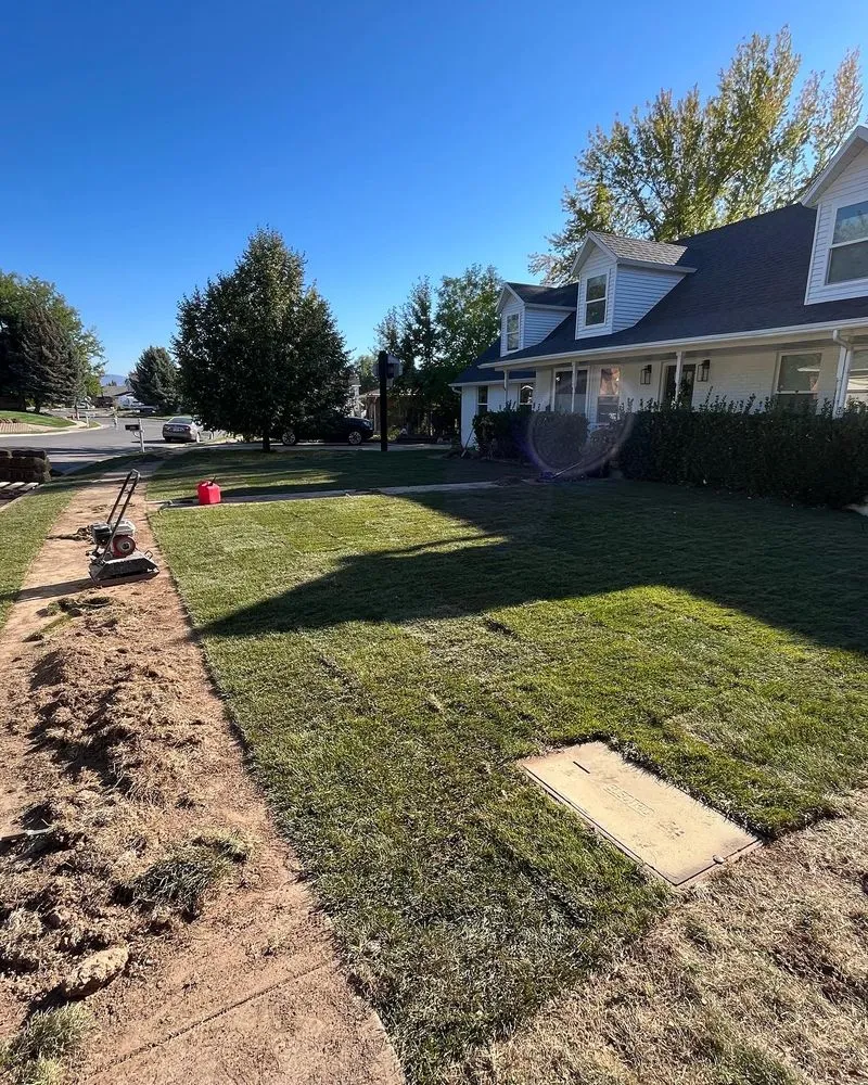 Professional landscape installation in Hooper, UT by Azure Skies
