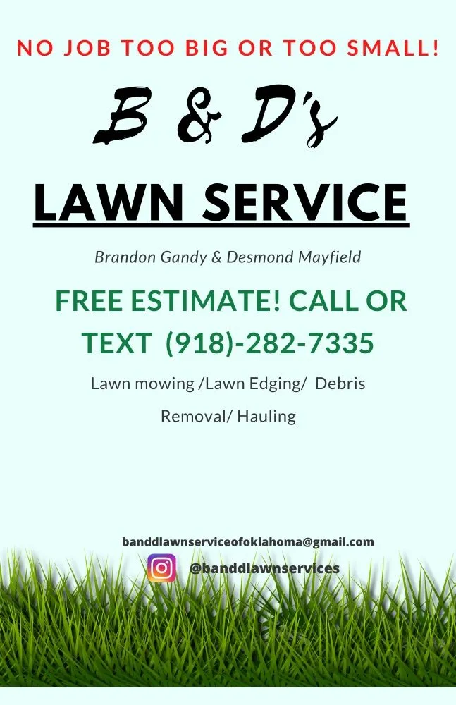 Affordable yard maintenance in Tulsa, OK by B and D Lawn Services
