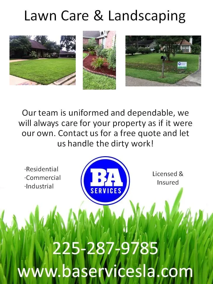 Custom lawn mowing service for outdoor upgrades across Watson, LA - BA Services