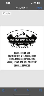 Back Mountain Hauling