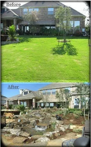 Custom residential landscaping in Aubrey, TX by Backyard Concepts
