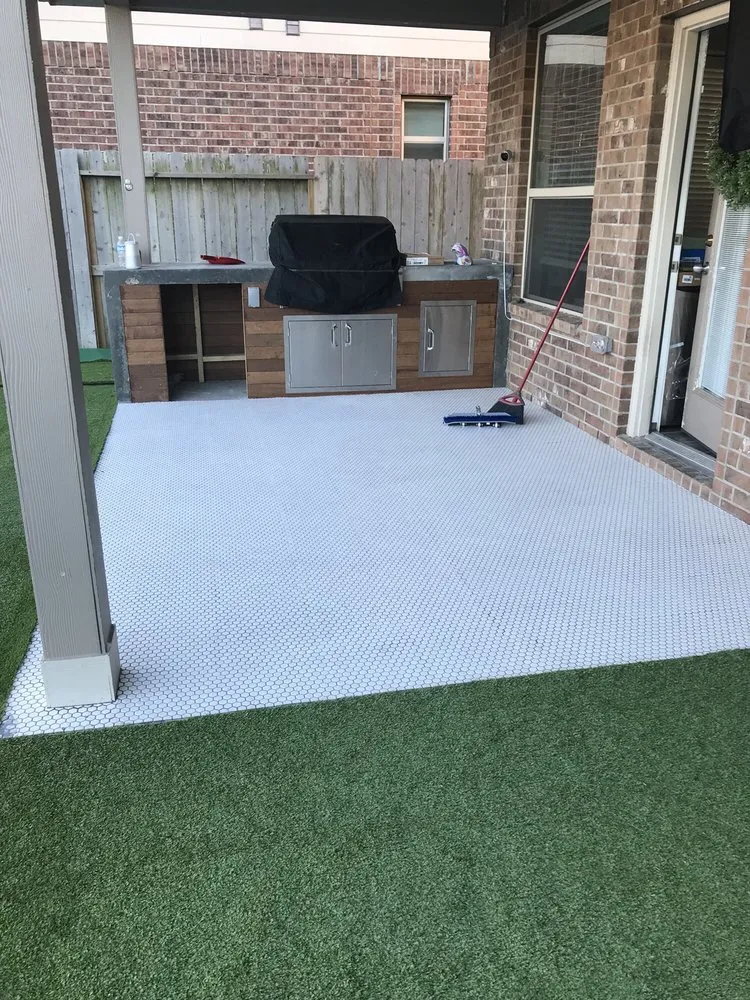 Custom landscape installation with custom design across Cypress, TX - Backyard Luxuries