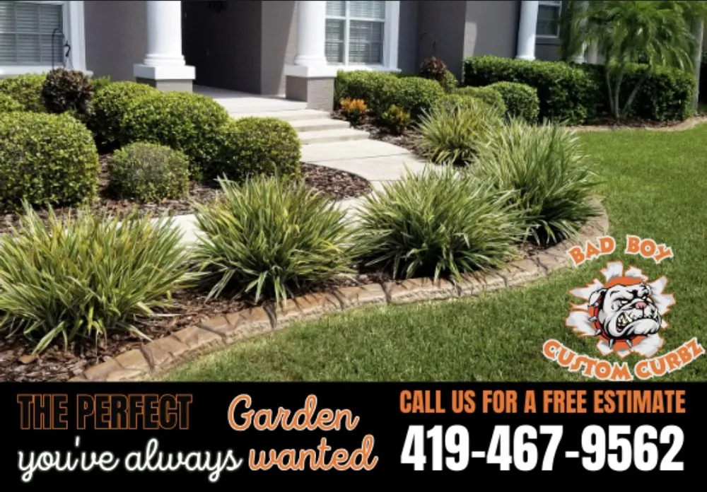 Expert residential landscaping with custom design in Weston, OH by Bad Boy Custom Curbz