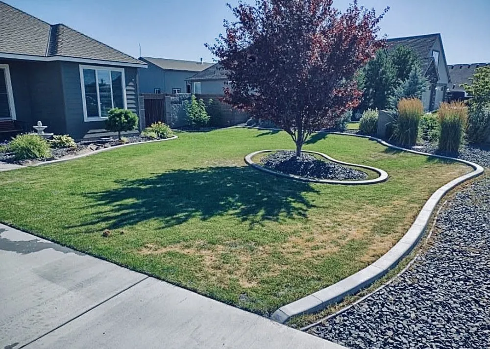 Custom residential landscaping in Pasco, WA by Bair Curbing & Landcape