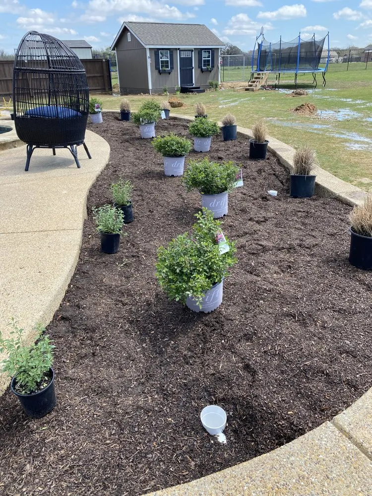 Custom garden landscaping for residential properties across Grandview, TX - Baker Landscaping