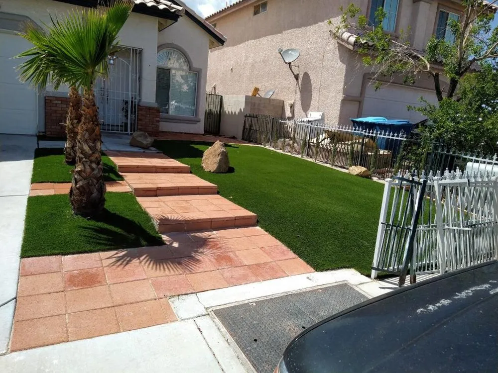Affordable lawn mowing service for year-round maintenance in North Las Vegas, NV by Baltazar Landscaping