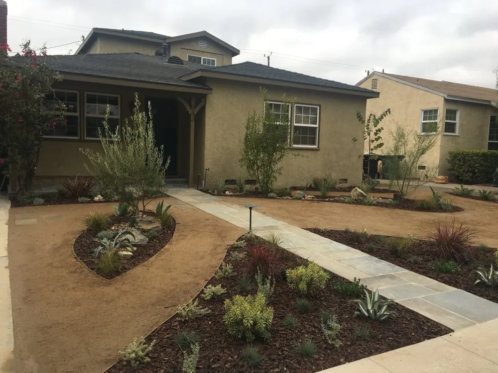 Trusted lawn mowing service with custom design in Los Angeles, CA by Barefoot Landscape