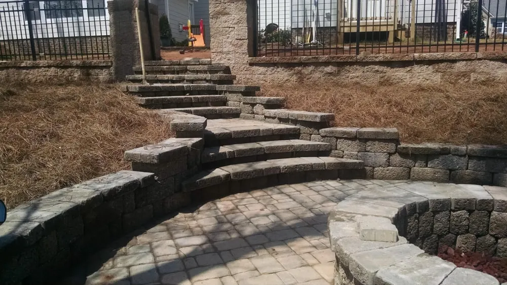 Professional landscape installation for residential properties in Concord, NC by Barefoot Lawnscape