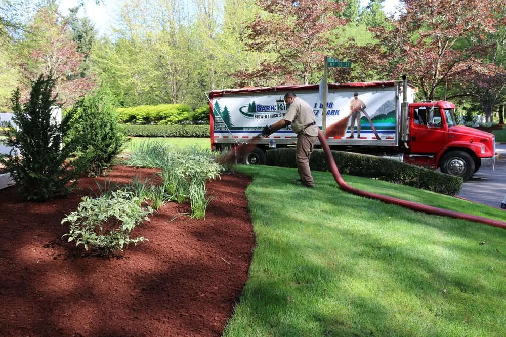 Local residential landscaping in Woodinville, WA - Bark King Blower Truck Service