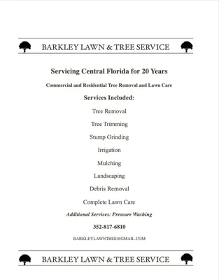 Barkleys Lawn and Tree Service Logo