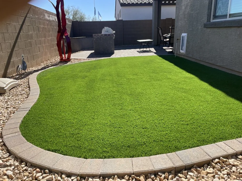 Local lawn mowing service with custom design in Mesa, AZ by Barrera Landscaping