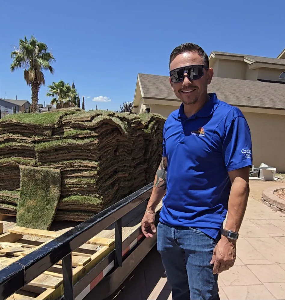 Professional landscape installation with custom design in El Paso, TX by Barroteran