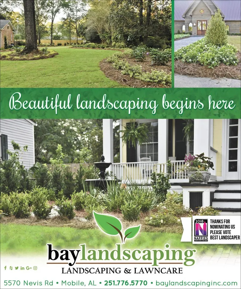 Custom landscape installation in Mobile, AL by Bay Landscaping