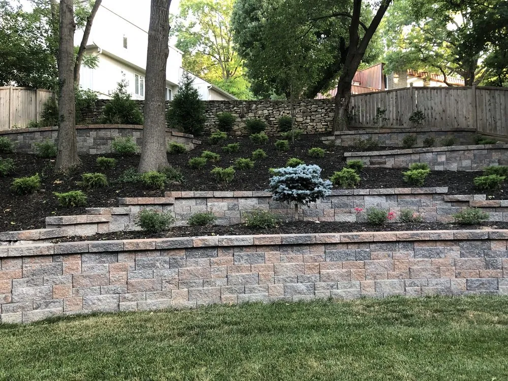 Custom landscape installation in Claycomo, MO by BC Hardscapes