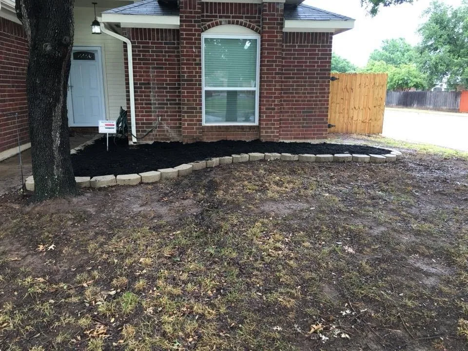 Custom yard cleanup service with custom design in Fort Worth, TX by BDH Lawn Care Services