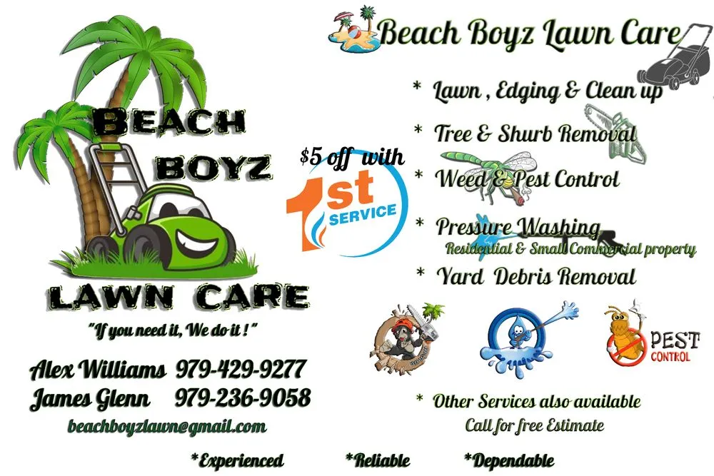 Affordable lawn mowing service in Freeport, TX by Beach Boyz Lawn Care