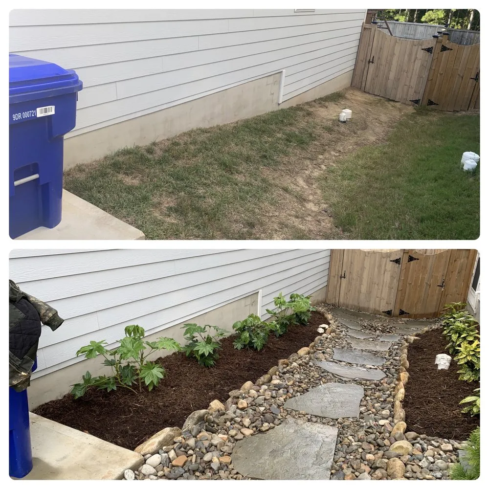 Affordable landscape installation in Durham, NC by Bearden Transformations