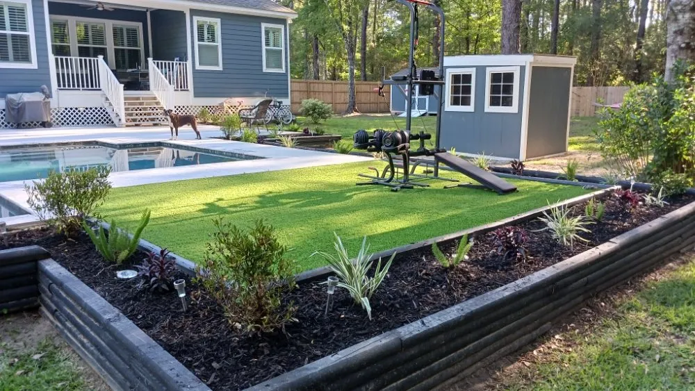 Affordable landscape installation with custom design in Mandeville, LA by Beautification By Tammy
