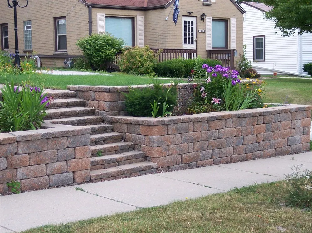 Trusted lawn mowing service with custom design across West Allis, WI - Becchetti Concrete Masonry