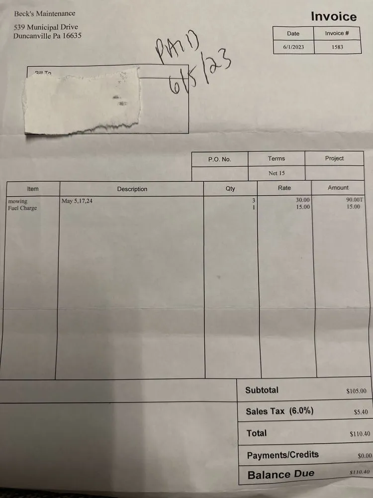 Professional landscape installation in Duncansville, PA by Beck's Maintenance