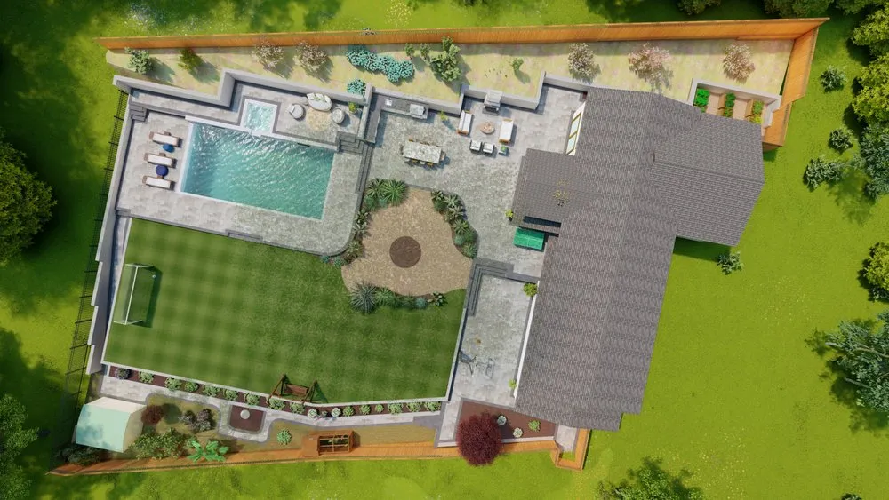 Custom outdoor landscaping in Pleasanton, CA by Belinski Outdoor Solutions