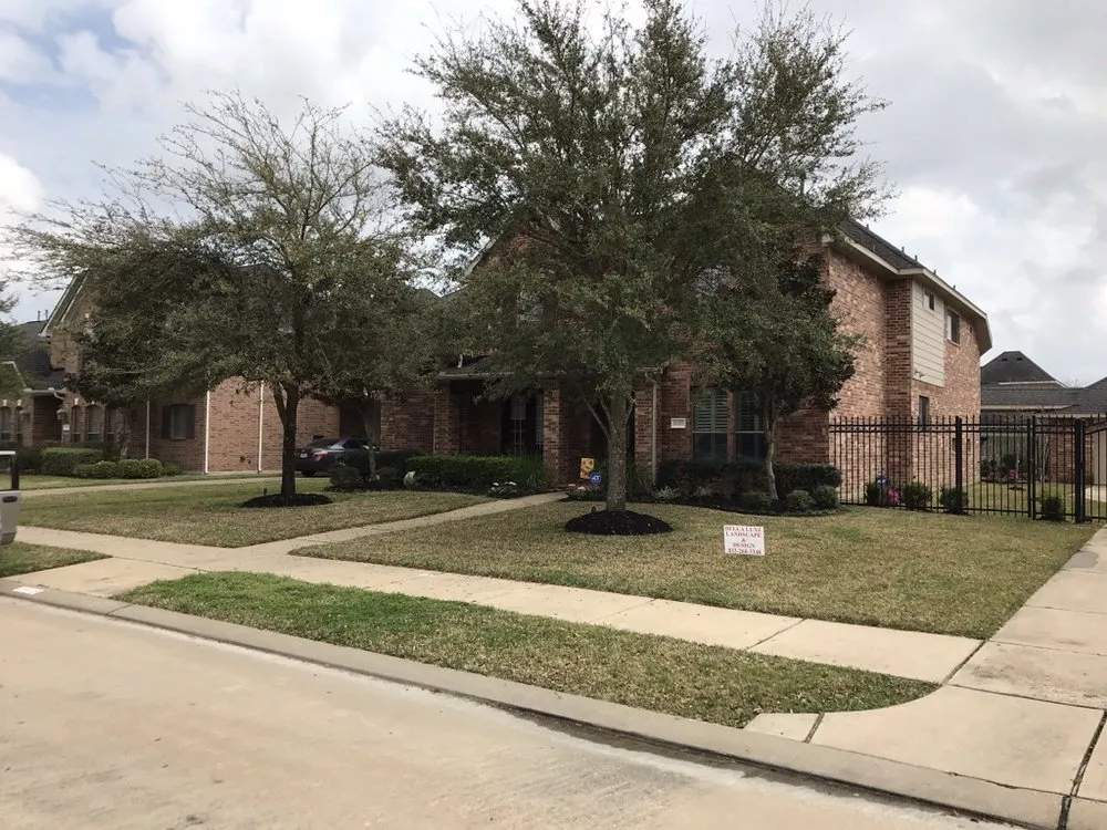 Reliable lawn mowing service with custom design in Houston, TX by Bella Luxe Landscape and Design