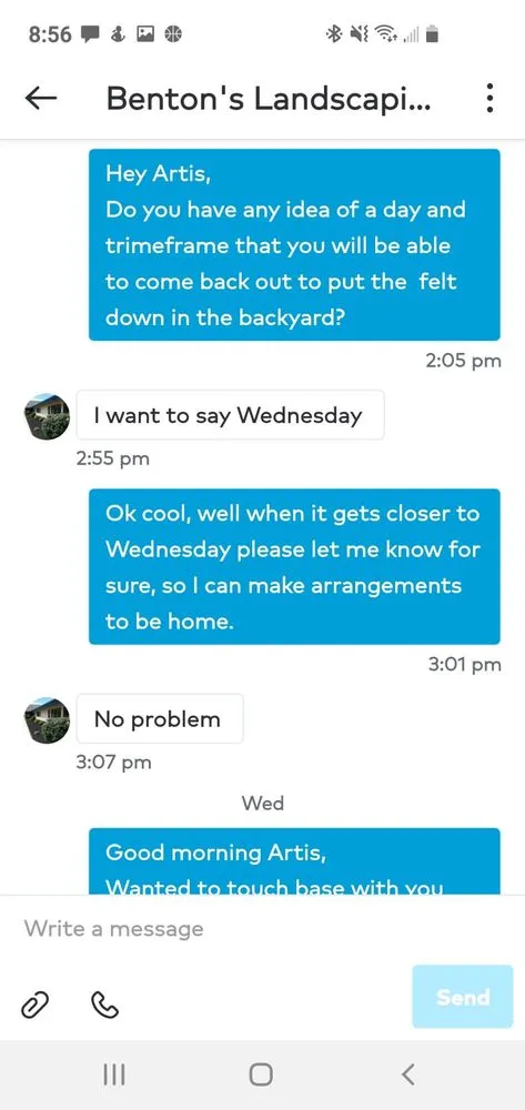 Custom yard maintenance in McSherrystown, PA by Bentons Landscaping Construction