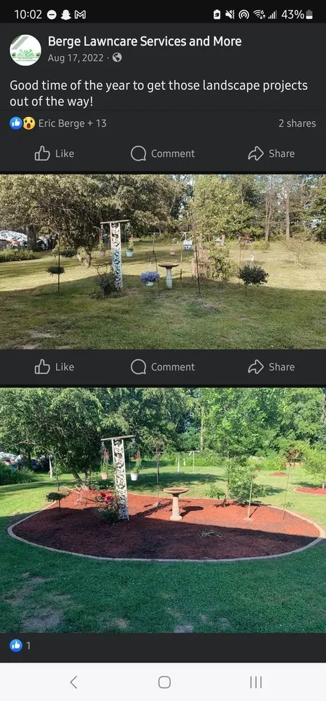 Custom landscaping services for year-round maintenance across Osage, IA - Berge Lawn Care Services and More