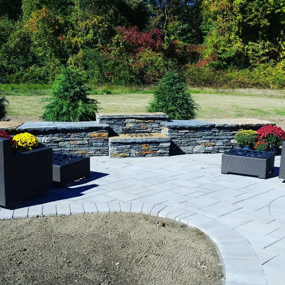 Professional outdoor landscaping with custom design across Worthington, MA - Berkshire Stone Builders