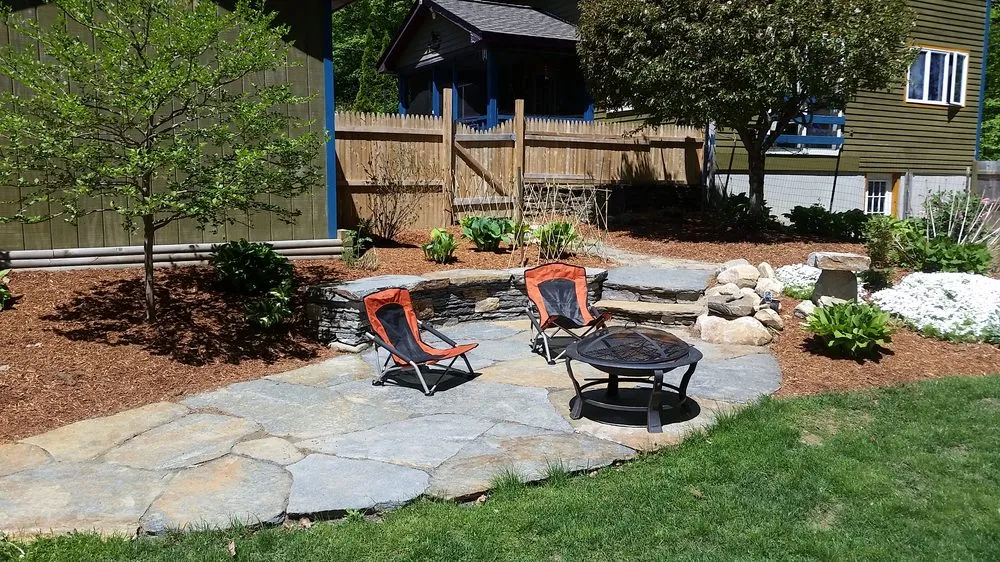 Affordable landscape installation in Worthington, MA by Berkshire Stone Builders