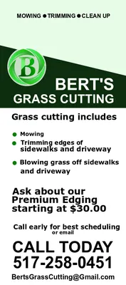 Bert's Grass Cutting Logo