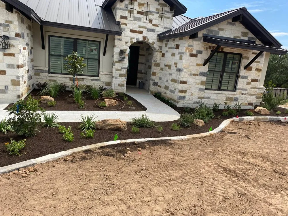 Custom landscape installation for outdoor upgrades in Round Rock, TX by Best Buds Landscaping