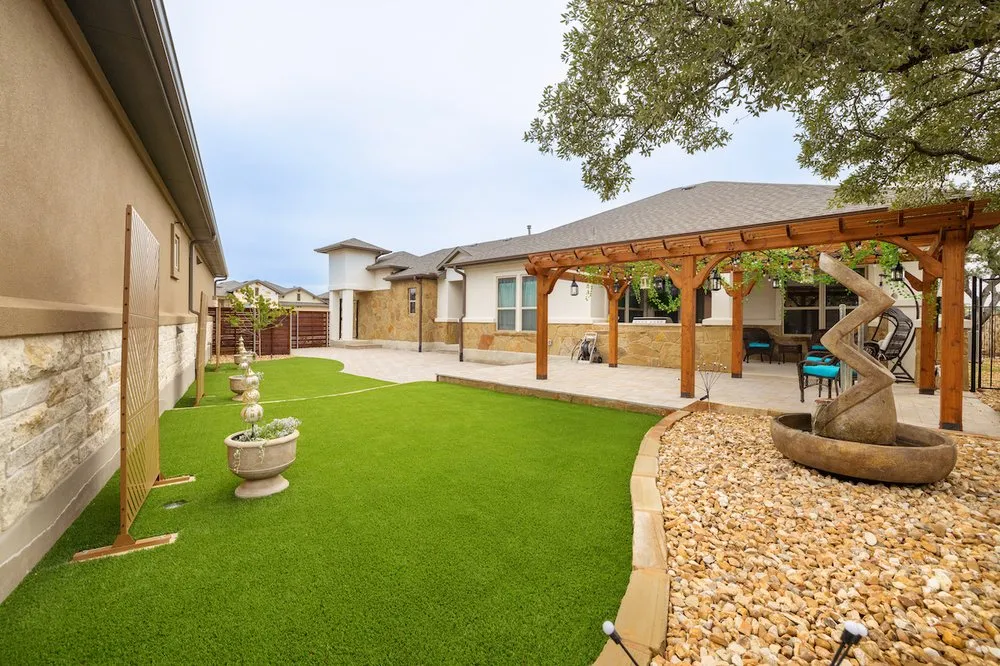 Custom lawn mowing service in Leander, TX by Best of Texas Landscapes