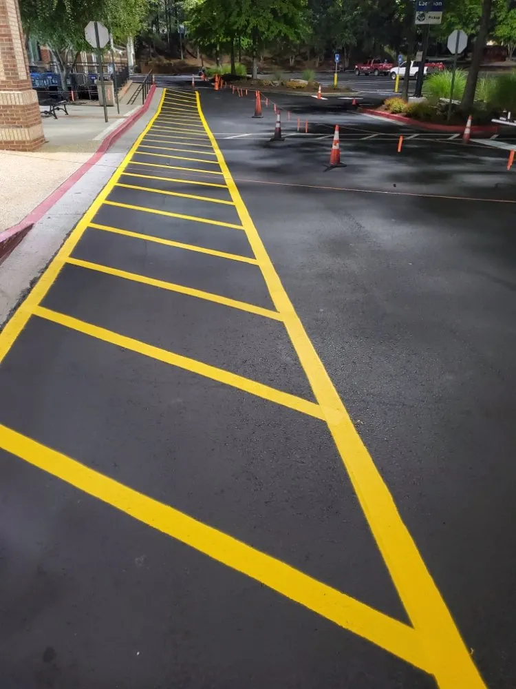 Professional landscape installation in Acworth, GA by Between the Lines Parking Lot Renovations