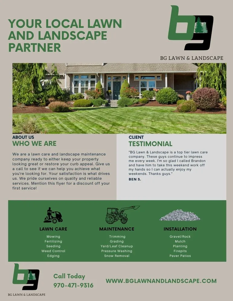 Top-rated yard maintenance for residential properties across Elizabeth, CO - BG Lawn & Landscape