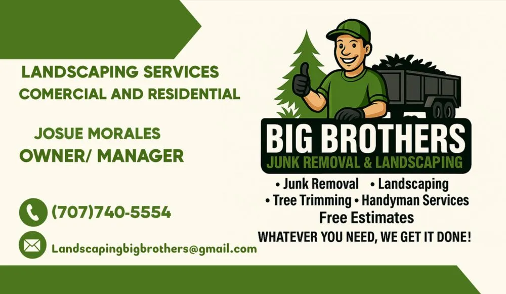 Affordable lawn care service for outdoor upgrades across Eureka, CA - Big Brothers Junk Removal & Landscaping