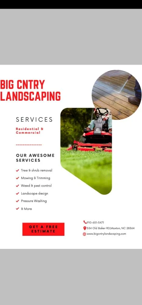 Trusted yard cleanup service with custom design in Maxton, NC by Big Cntry Landscaping