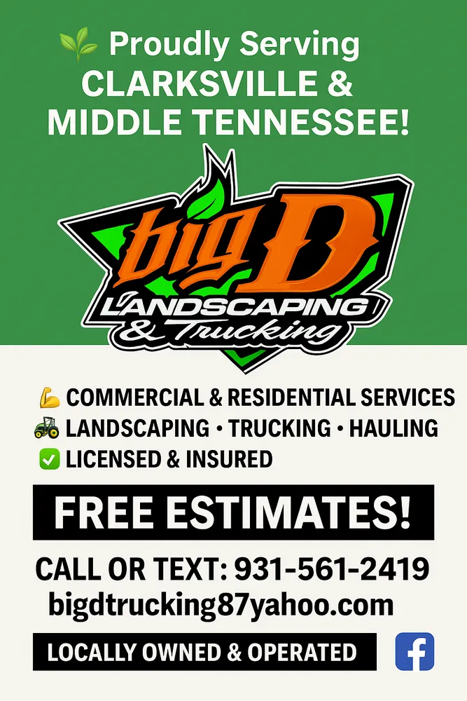 Top-rated yard maintenance with custom design in Clarksville, TN by Big D Landscaping & Trucking