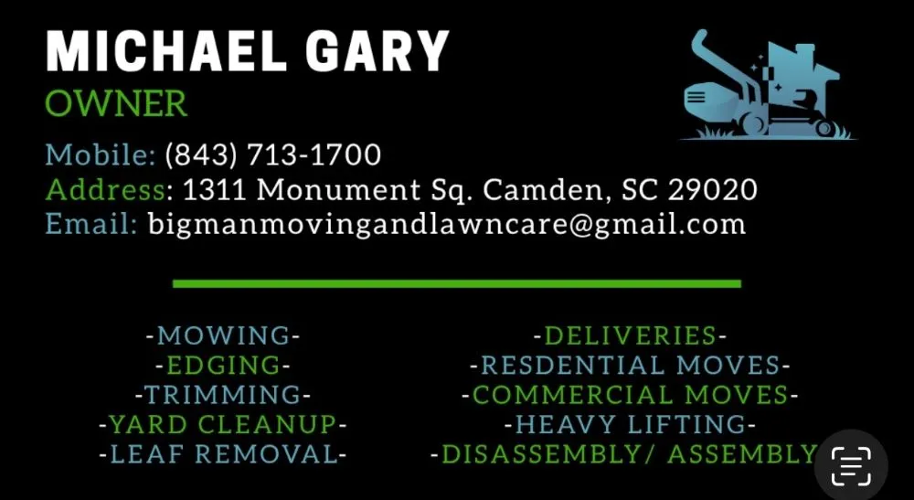 Professional yard maintenance for homes in Camden, SC by BigMan Moving And Lawn Care