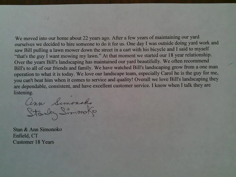 Top-rated landscaping services near you in Enfield, CT by Bill's Landscaping