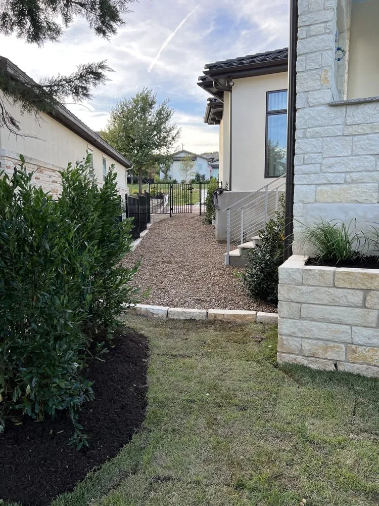 Affordable garden landscaping with custom design in Cedar Creek, TX by BIMO landscaping
