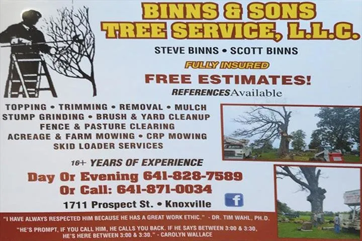 Top-rated residential landscaping experts serving Knoxville, IA - Binns & Sons Tree Service