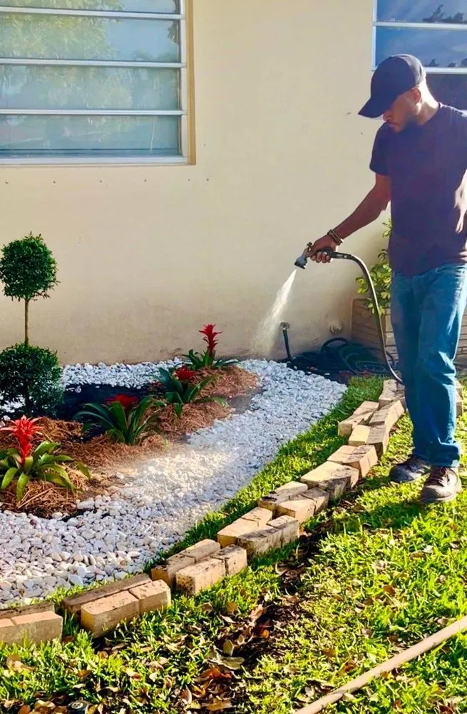 Local garden landscaping for residential properties in Pompano Beach, FL by B.J.'s Lawn Beautification Services