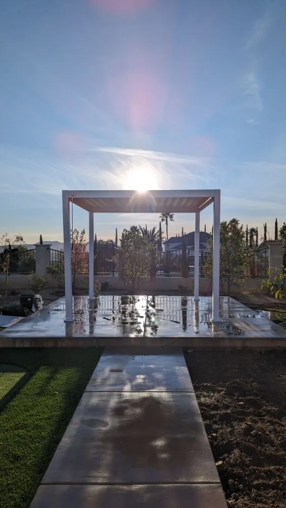 Custom outdoor landscaping with custom design in Homeland, CA by Black Boot Construction