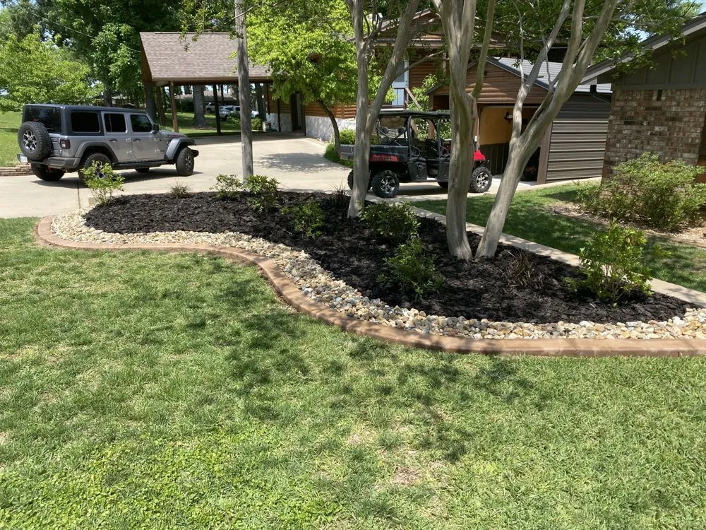 Custom yard maintenance for residential properties in Mount Pleasant, TX by Black Pine Landscaping