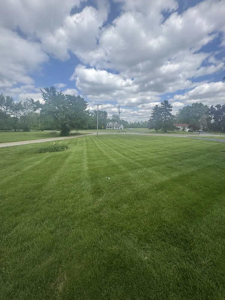 Local lawn mowing service with custom design in Grove City, OH by Blackbird Lawn Care