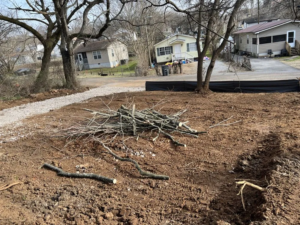 Professional yard cleanup service in Knoxville, TN by BlackHorse Excavation