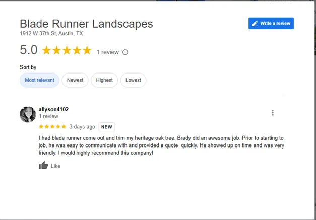 Local yard maintenance experts serving Austin, TX - Blade Runner Landscapes